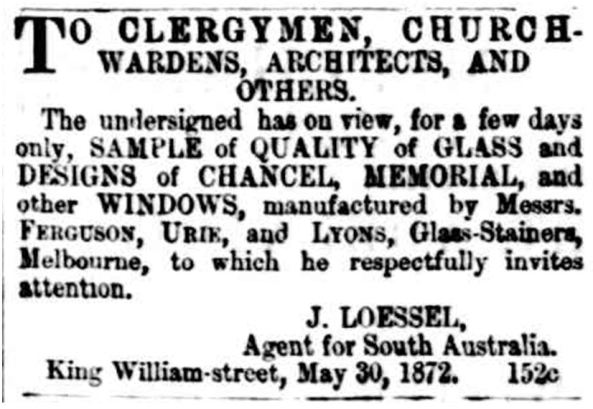 LOESSEL Advert 1872